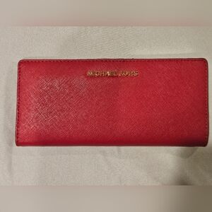 Michael Kors Red Snap Clourse Wallet